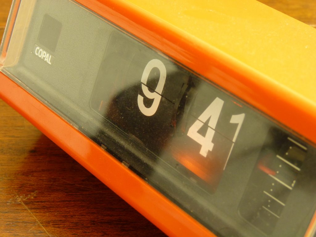 Orange Copal Model Hour Flip Clock With Alarm Anything In