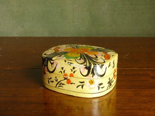 Papier mache box with birds and flowers