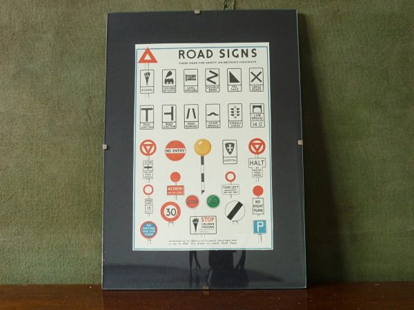 c. 1949 Road Signs Small Poster