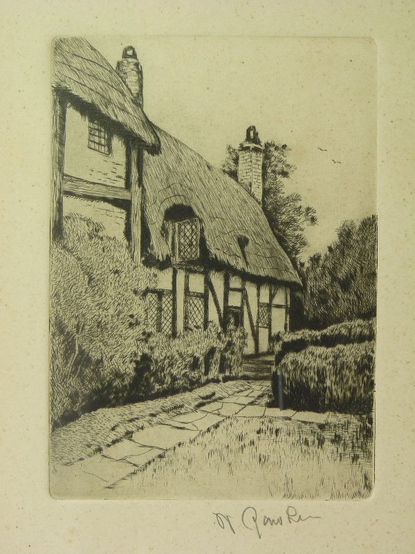 Framed Limited Edition Signed Artist's Proof of Anne Hathaway's Cottage, by William "Willie" Rawson