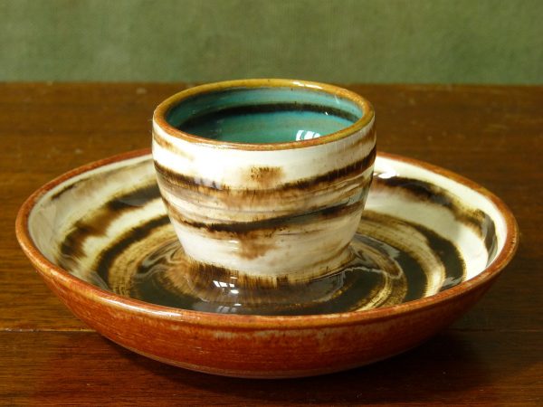 Wold Pottery Routh Brown/Sea-Green Egg Cup