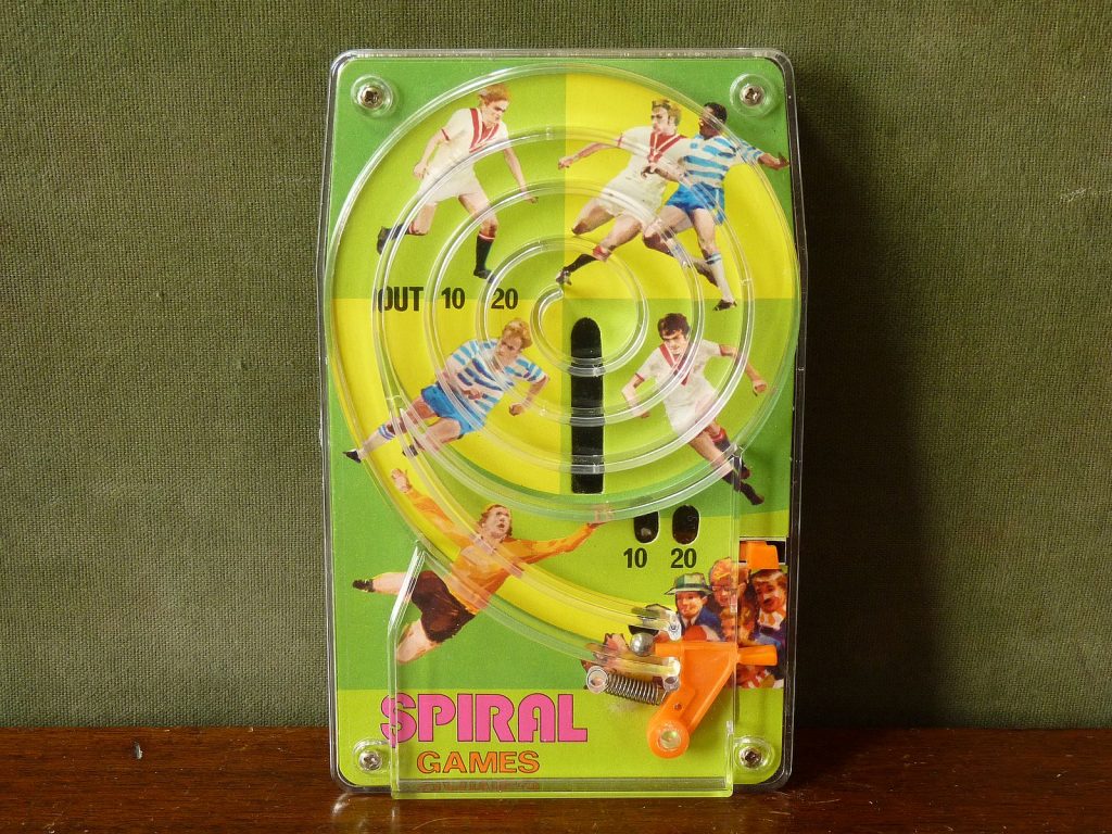 Vintage Pinball Footballthemed Mini Spiral Game by BlueBox Anything