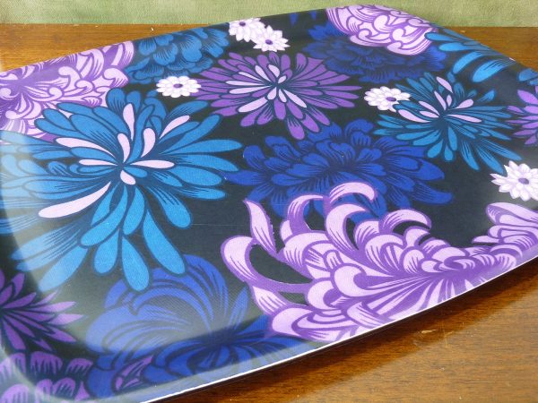 Large Blue and Purple Floral Design Thetford Tray