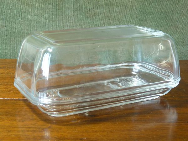 Vintage Arcoroc Cow Relief Glass Butter Dish