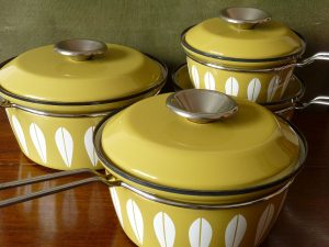 Cathrineholm Enamelware Saucepan Lotus Pattern Norway