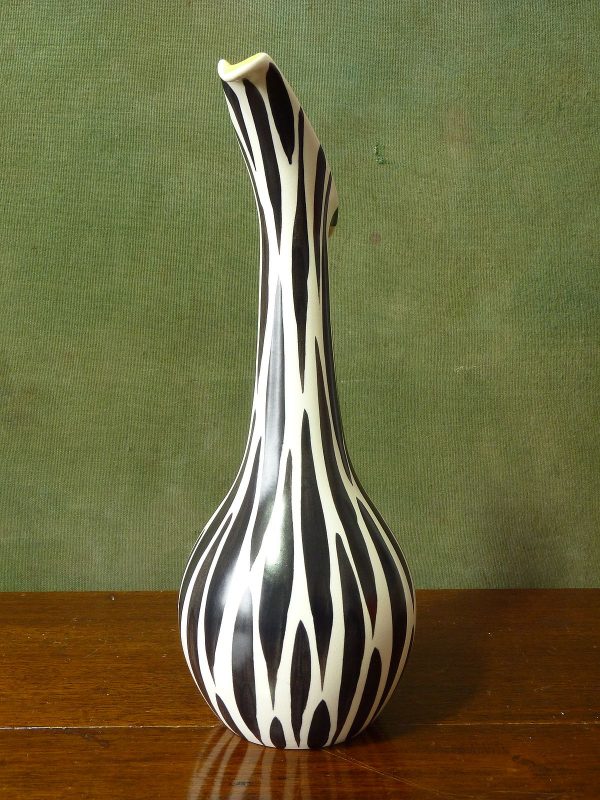 Beswick Zebra Pattern Vase 1455 Shape Yellow Interior