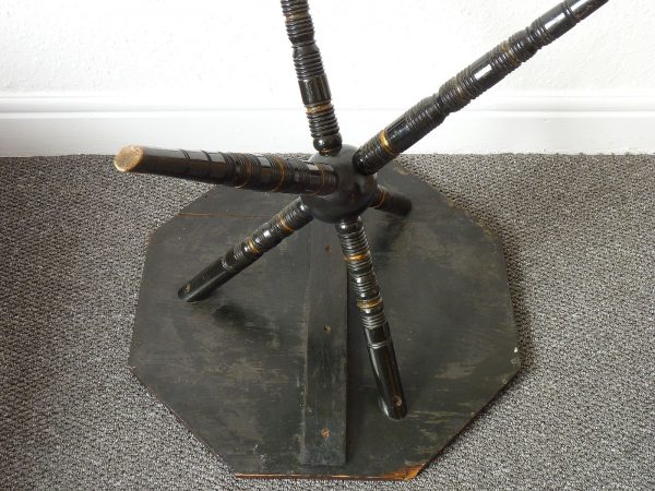 Antique Ebonised and Gilded Bobbin Leg Gypsy Table