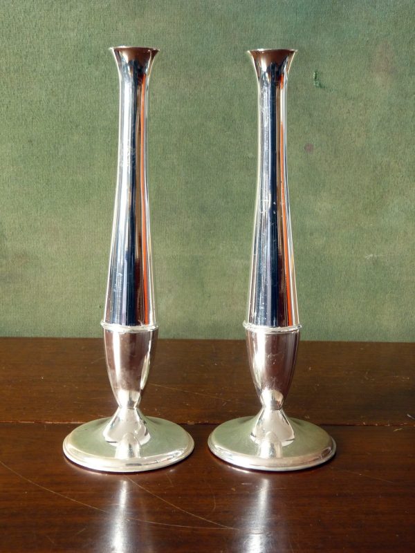 Minimalist Zinc-Silver Plated Posy Vases by HBC