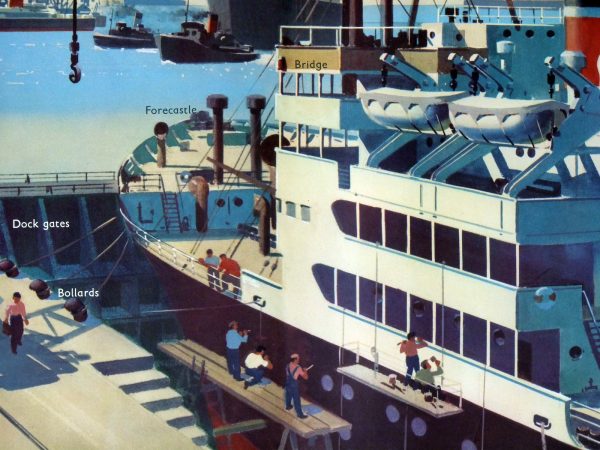 At The Docks - classroom poster from Today and Tomorrow by E. R. Boyce
