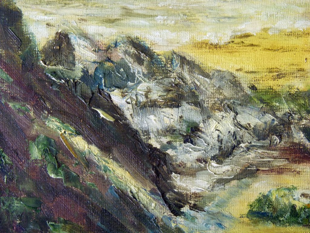 Vintage Original Signed Oil Painting Of Gara Rock By K. S. White (kay 