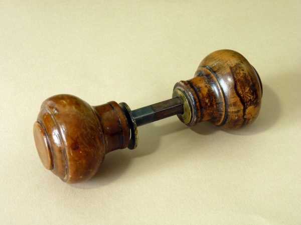 Antique Turned Wood Door Knobs with Shaft