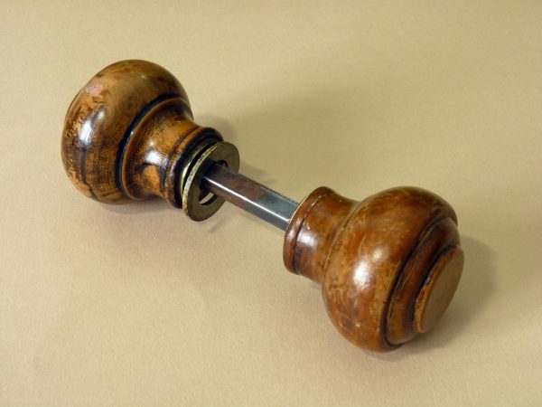 Antique Turned Wood Door Knobs with Shaft