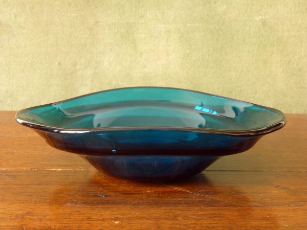 Sowerby Petrol Blue Pressed Glass Bowl Pattern Number 2802