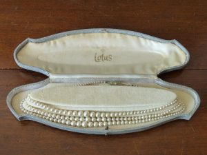 Vintage Three Strand Simulated Pearl Necklace by Lotus