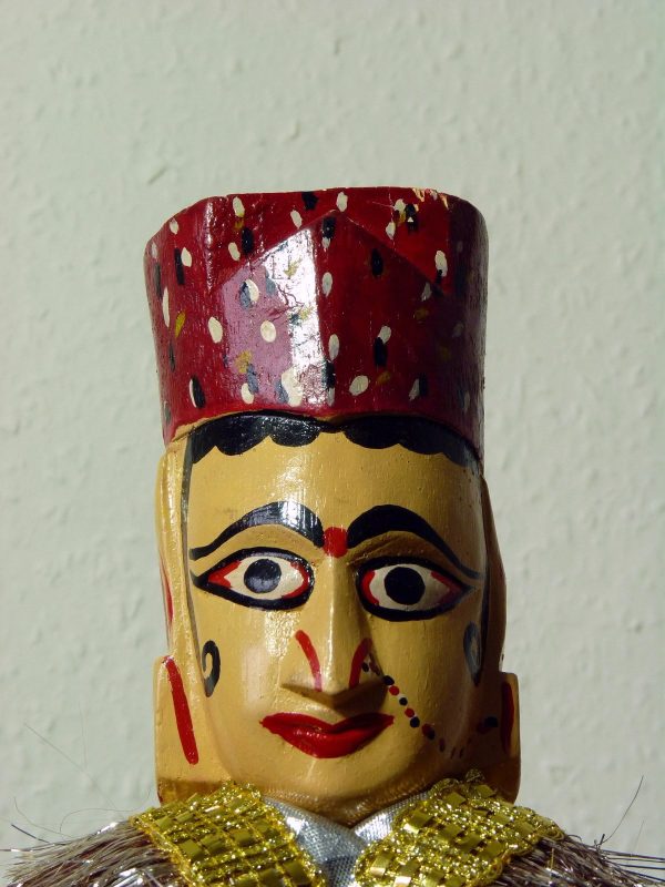 Large Handmade Male/Female Double Faced Puppet Indian Rajasthani