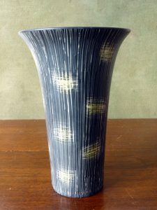 Beswick Lemon and Black Sgraffito Vase Form 1502-3