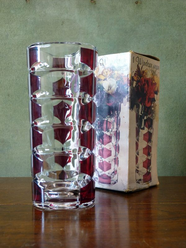 Luminarc Rubis Windsor Cut Glass Vase