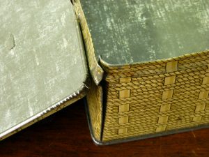 Vintage Yellow Wicker Effect Lunchbox Tin