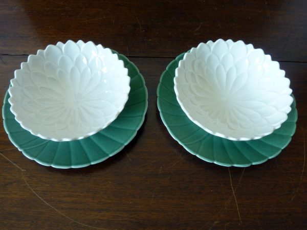 Vintage Branksome China Lotus Flower Bowls and Plates