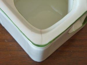 Deco Foley China "The Cube" Teapot in Green and White