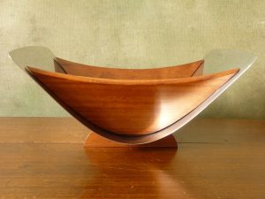 Arthur Salm AS Sweden Teak and Stainless Steel Fruit Bowl