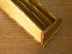 Vintage Large Wood Desk Letter Rack Organiser