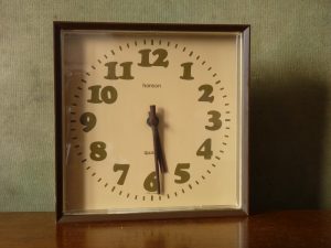 Square Brown Hanson Kitchen or Wall Clock