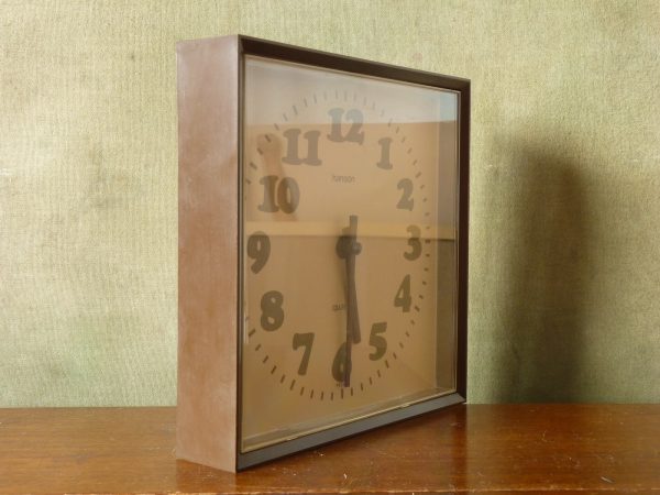 Square Brown Hanson Kitchen or Wall Clock