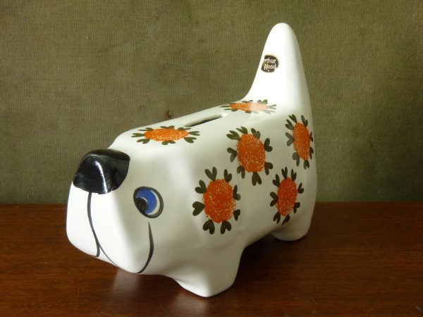 Arthur Wood Vintage Flower Pattern Dog Money Box