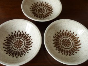 Biltons Ironstone Staffordshire Brown Floral Geometric Cereal Bowl