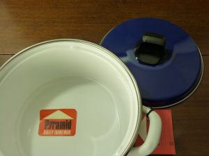 Paragon Pyramid Enamel Lidded Dish with Flower and Butterflies Design