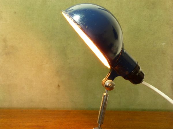 Vintage Blue "Metek" Folding Portable Engineer's Lamp