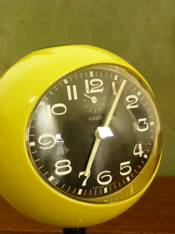 Yellow and Black Space Age Kaiser Clock