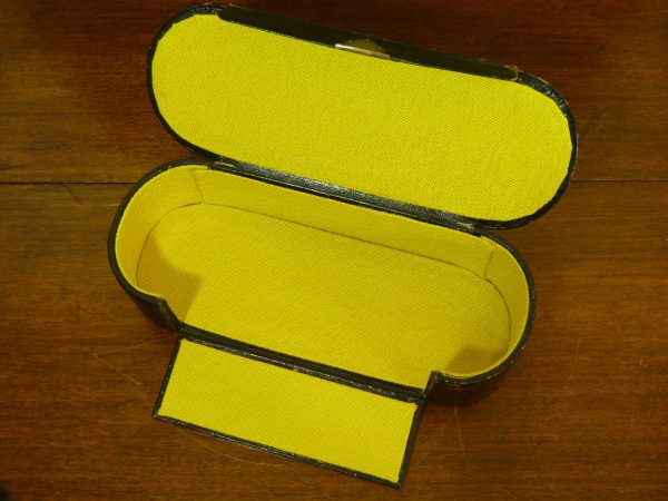 Antique Leuchars & Son Leather Case Relined Mustard Yellow