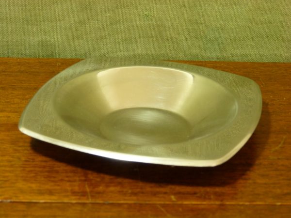 Modernist Vintage Stainless Steel Small Rounded Square Dish KH