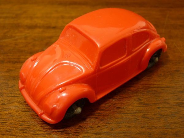 Vintage Galanite Red VW Beetle Car Toy Made In Sweden