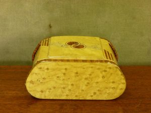 Art Deco Faux Wood Metal Cigarette Box