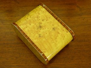 Art Deco Faux Wood Metal Cigarette Box