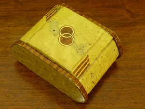 Art Deco Faux Wood Metal Cigarette Box