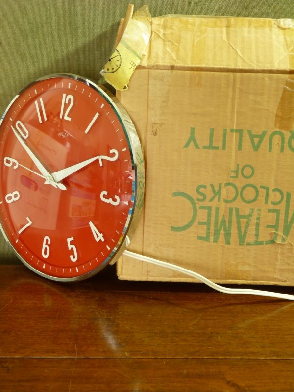 Vintage Red Metamec Wall Clock (Plug In)