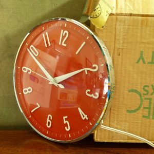 Vintage Red Metamec Wall Clock (Plug In)