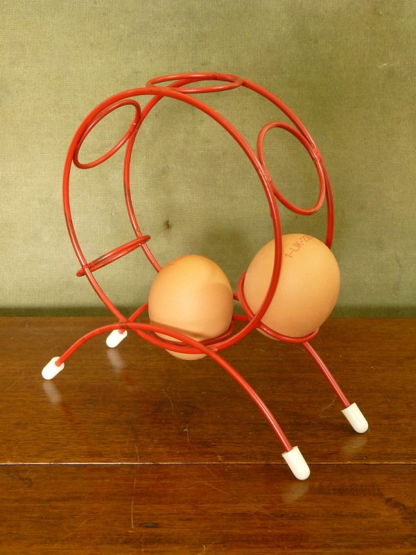 Genuine Vintage Atomic Red Wire Egg Holder
