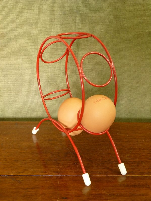 Genuine Vintage Atomic Red Wire Egg Holder