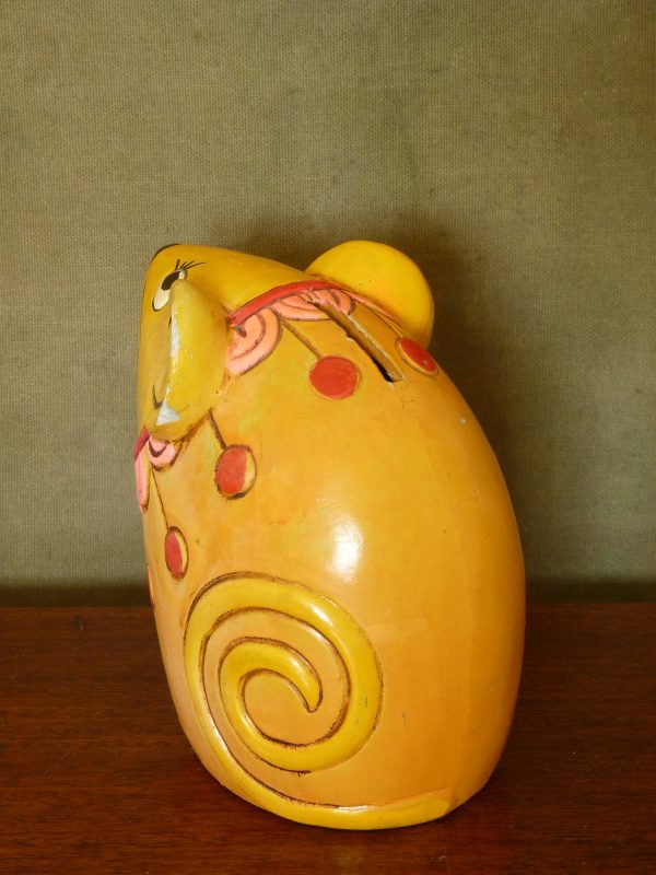 1969 Yellow Pride Creations Mouse Money Box Bank