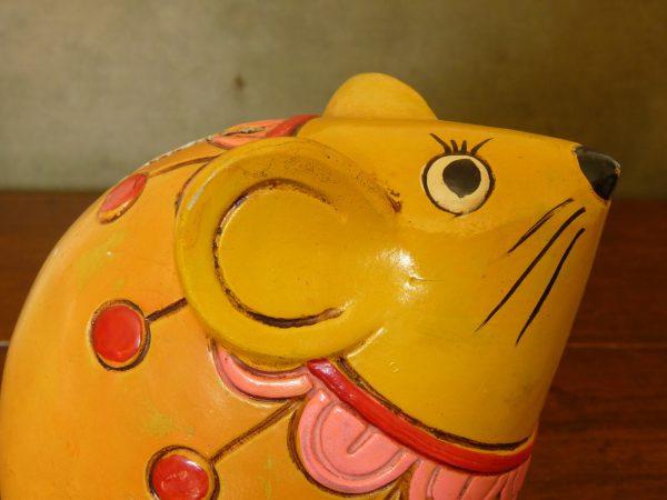 1969 Yellow Pride Creations Mouse Money Box Bank