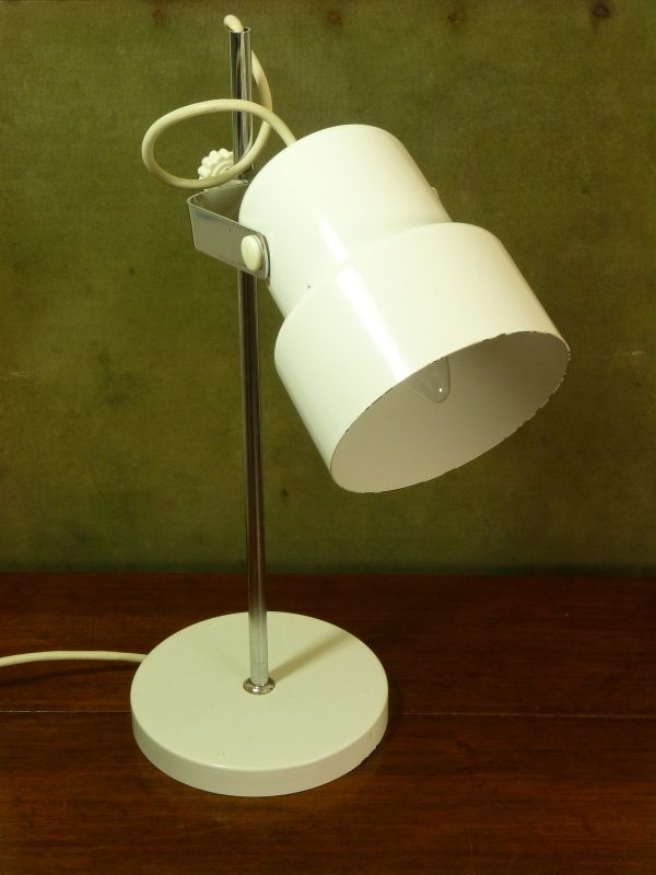 1970s Large White Adjustable Desk Lamp by AKA Veb East German