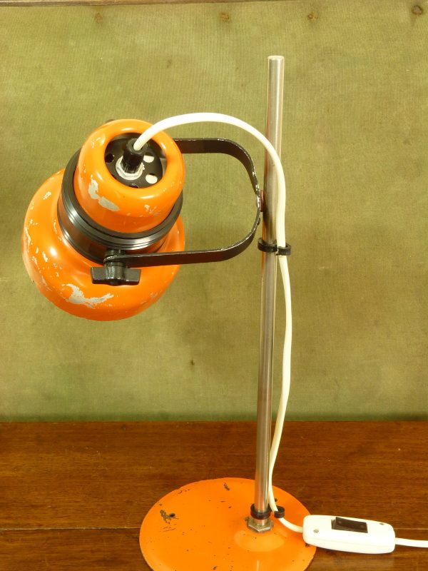 Vintage Orange Hungarian Elektrofem Adjustable Desk Lamp HE-4380