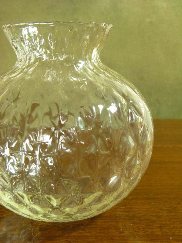 Vintage Textured Glass Globe Vase