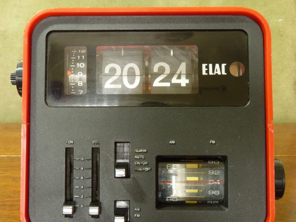 Early 1970s German Red ELAC RD-100 Flip Clock Radio
