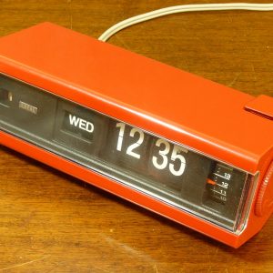 Vintage Red Copal Model 229 Flip Clock with Day Display